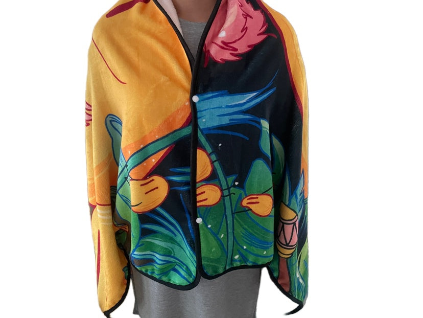 Poncho de sieste en flanelle 