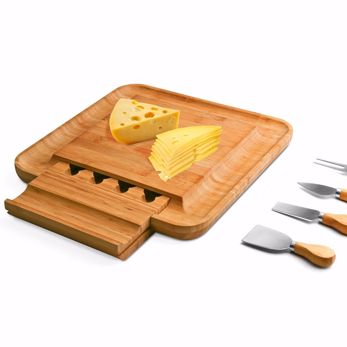 Bamboo Cheese Board Set