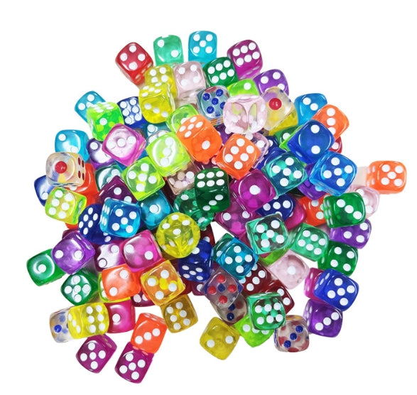 Dés transparents de 14 mm 