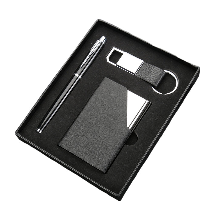 Business Card Case Keychain Pen Set