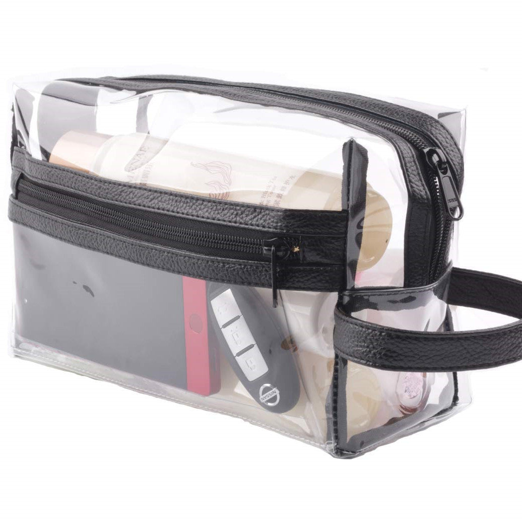Trousse de maquillage de voyage transparente 