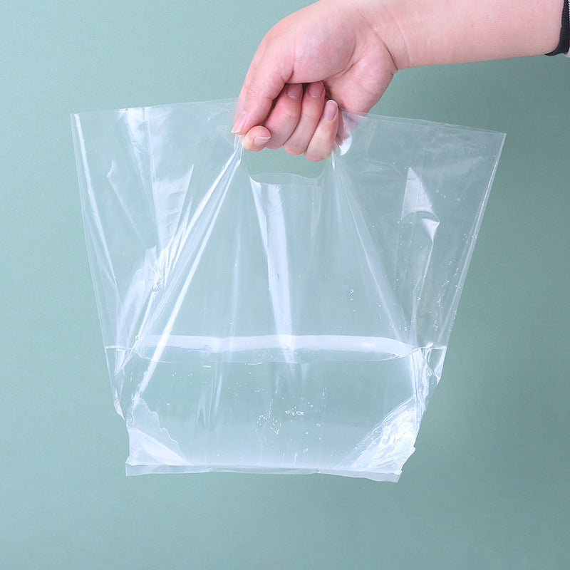 Sac transparent avec poignée découpée 