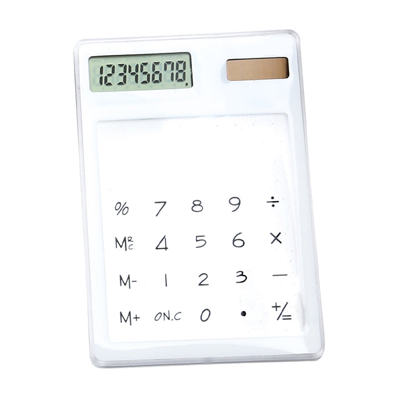 Mini calculatrice solaire transparente 