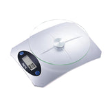 Balance de cuisine numérique avec plateau en verre et écran LCD 