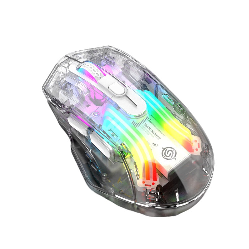 Souris sans fil avec coque transparente 