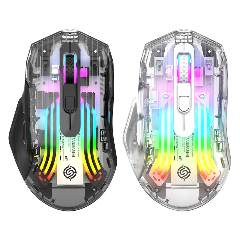 Souris sans fil avec coque transparente 