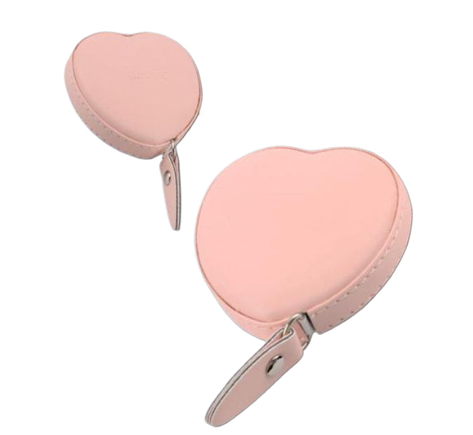 Cinta métrica retráctil de doble cara con forma de corazón 