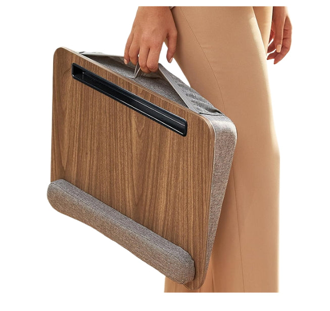 Bureau portable pour ordinateur portable avec coussin 