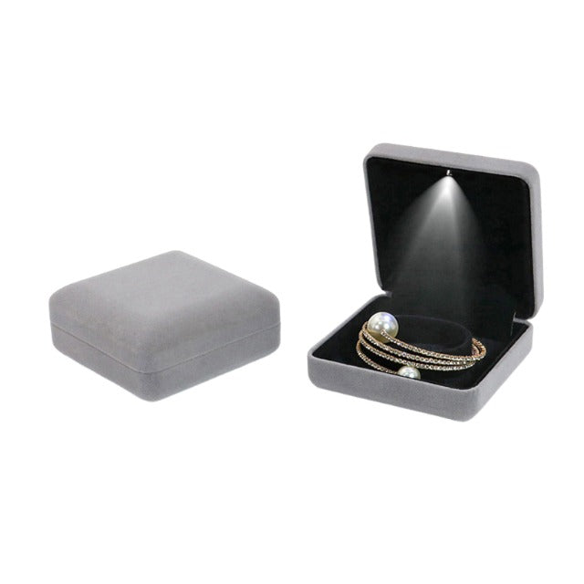 Coffret bracelet en velours avec LED 