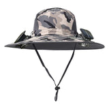 Chapeau de soleil à double ventilateur et à chargement solaire pour une utilisation en extérieur en été 