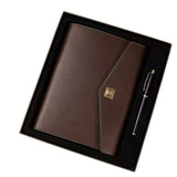 Coffret cadeau de bureau : carnet de notes A5 à couverture souple et stylo signature en métal 