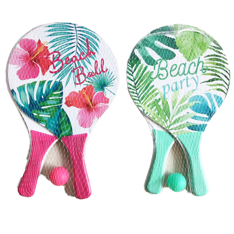Ensemble de paddle-ball de plage en bois 