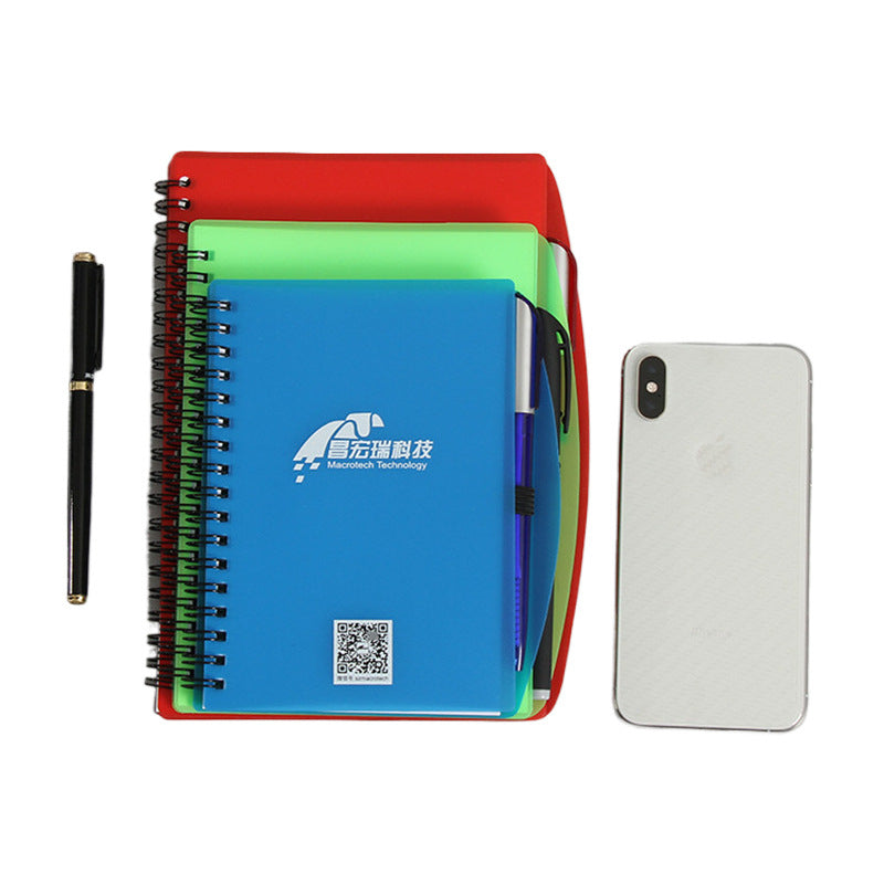 Cahier à spirale à feuilles mobiles avec stylo 