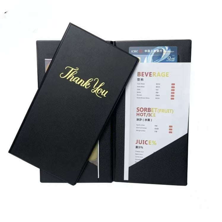 Dossier de menu du restaurant de l'hôtel 