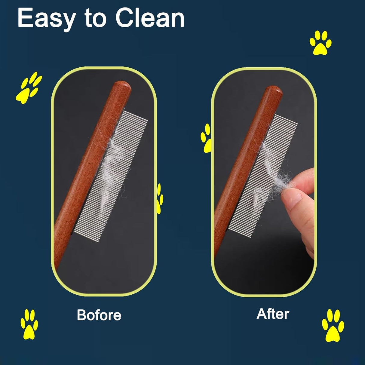 Brosse de toilettage en bois pour petit chien 