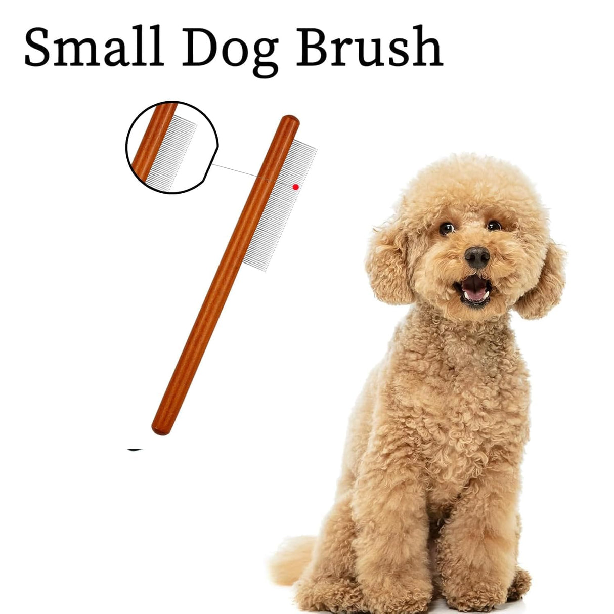 Brosse de toilettage en bois pour petit chien 