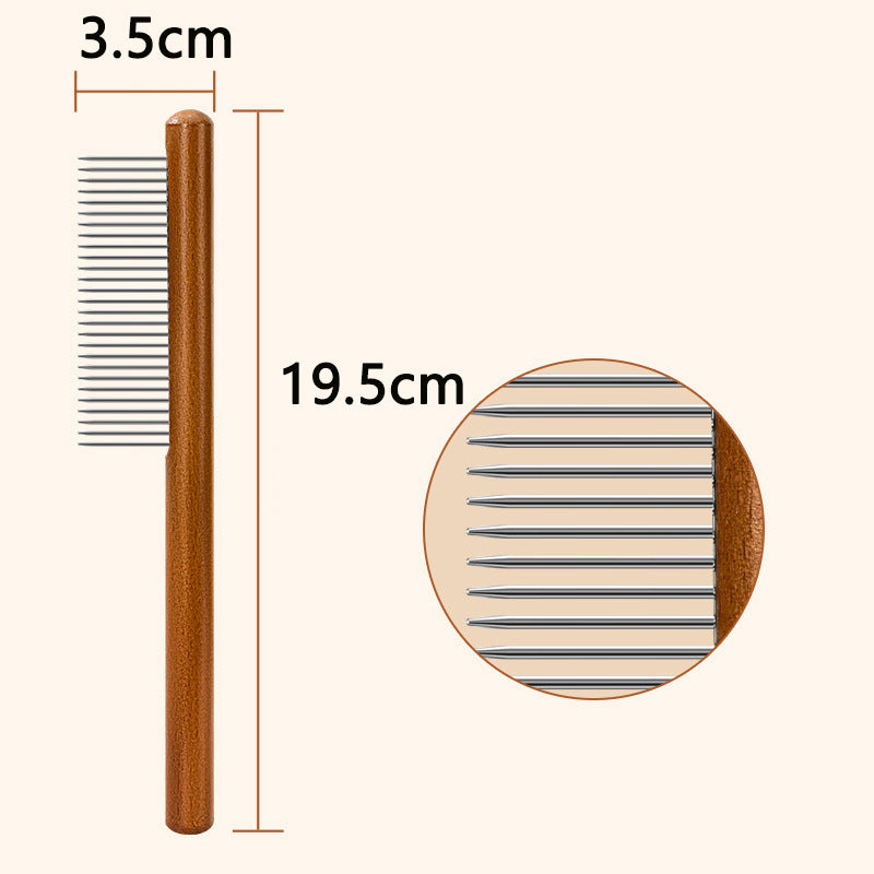 Peigne pour animaux de compagnie en bois 