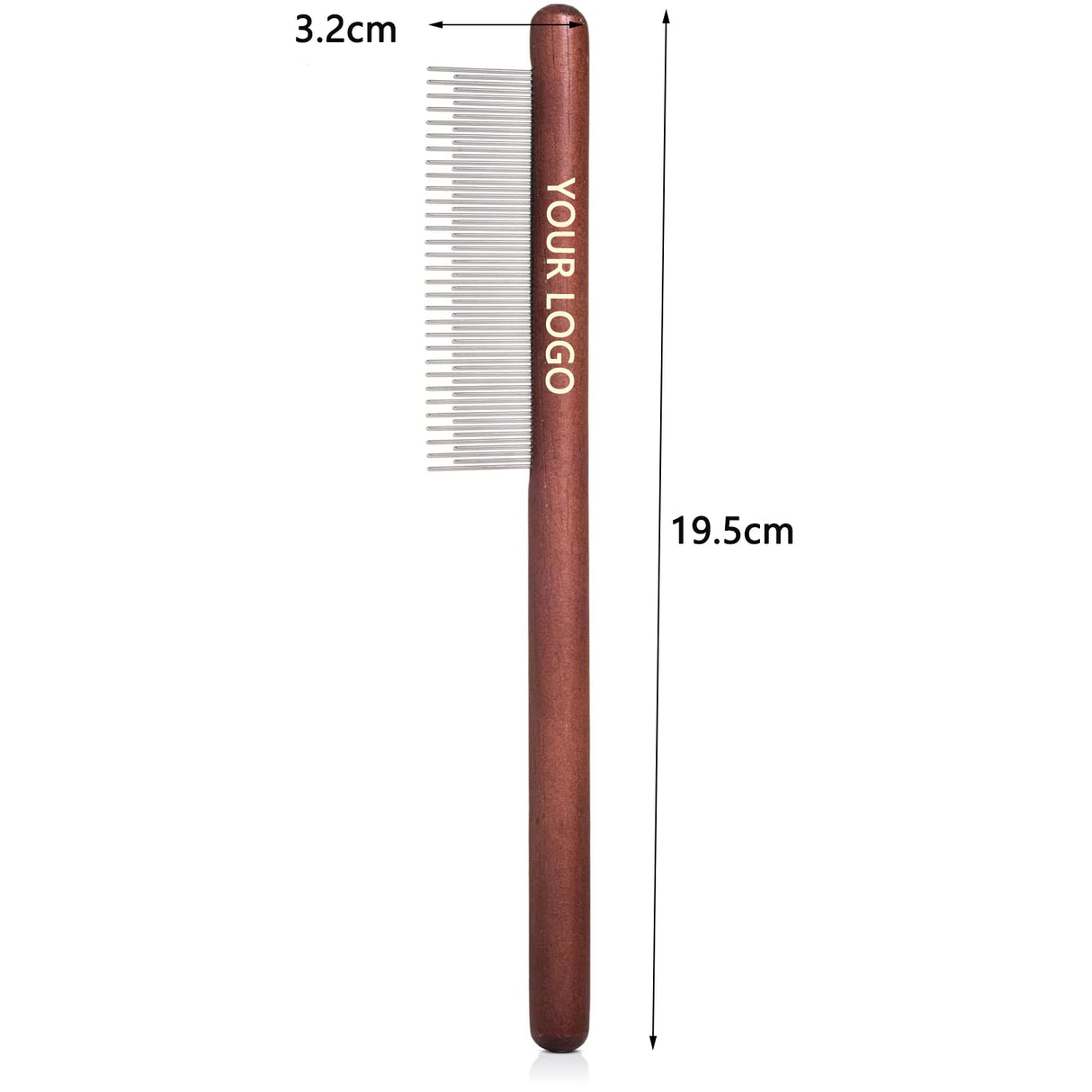 Peigne pour animaux en bois et en métal 