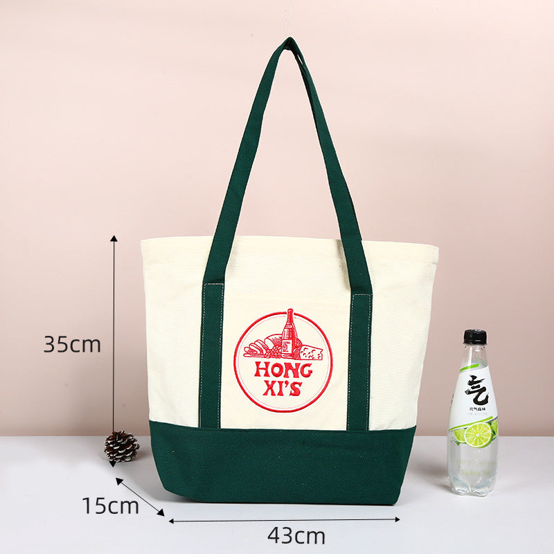 Color Block Canvas Tote