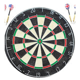 18 Inch Natural Sisal Dartboard Set With 6 Steel-tip Darts - By Boat