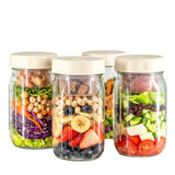 4 Pack Glass Salad Jars