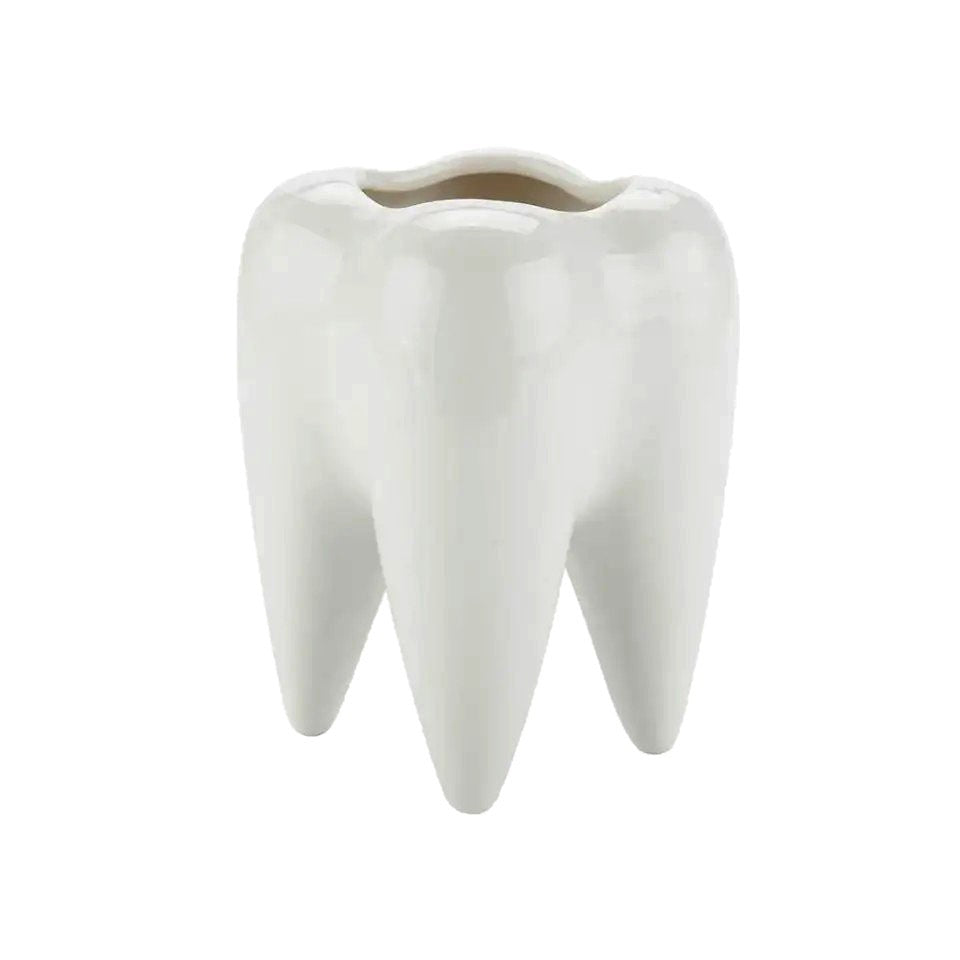 Tooth-shaped Ceramic Pen Holder