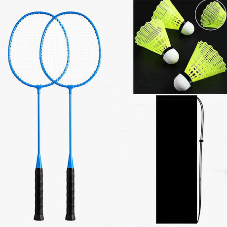Badminton Rackets With 3 Balls With Pouch Set - Yorkn Inc✅