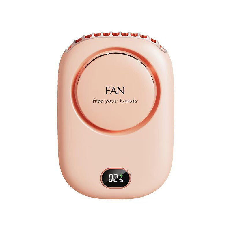 Digital Display Rechargeable Neck Hanging Fan - Yorkn Inc✅