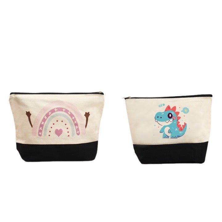 Digital Print Canvas Cosmetic Tote Zipper Bag - Yorkn Inc✅