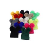 Double Pom - pom Knitted Acrylic Yarn Beanie - Yorkn Inc✅