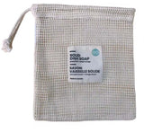Drawstring Cotton Mesh Pouch With Woven Label Sewed Cosmetic Bag - Yorkn Inc✅