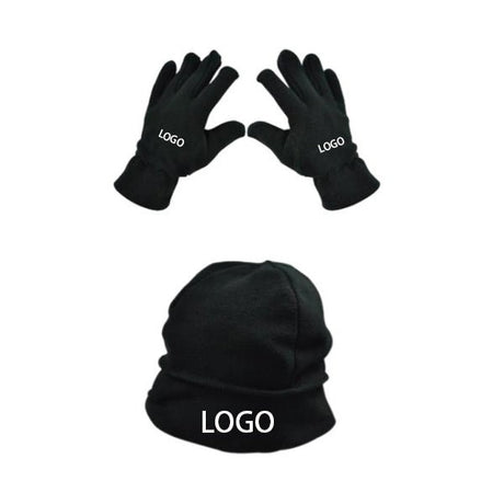 Fleece Beanie Hat And Gloves Set - Yorkn Inc✅