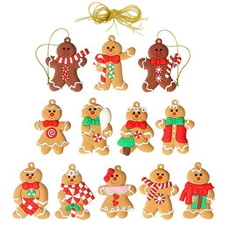 Gingerbread Man Ornament Kit 12pcs - Yorkn Inc✅
