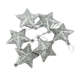 Glittery Star Christmas Ornament 6pcs Set - Yorkn Inc✅