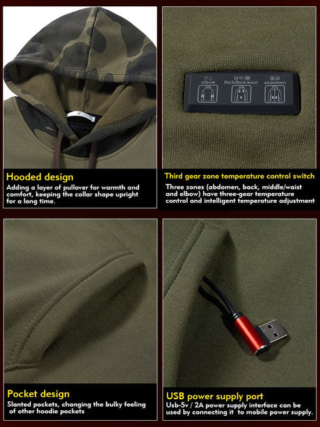 Heated Hooded Sweatshirt - Yorkn Inc✅