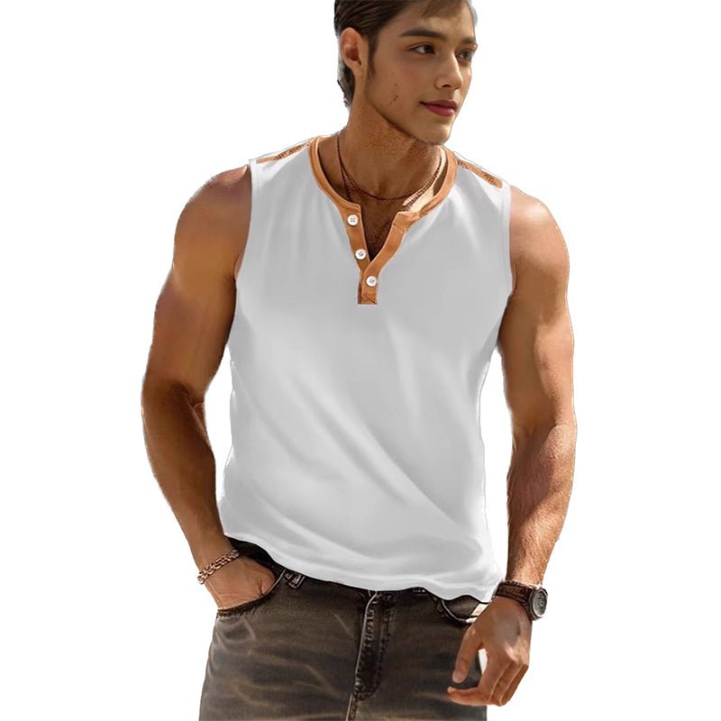 Henley Sleeveless Tank Top - Yorkn Inc✅