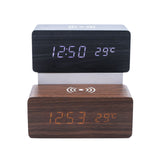 Led Wood Wireless Charging Clock - Yorkn Inc✅