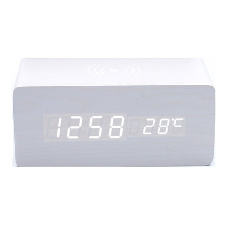 Led Wood Wireless Charging Clock - Yorkn Inc✅