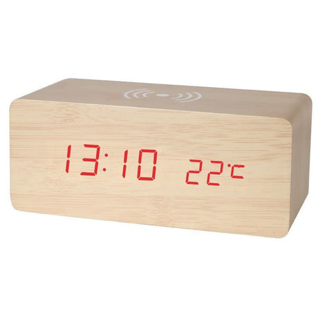 Led Wood Wireless Charging Clock - Yorkn Inc✅