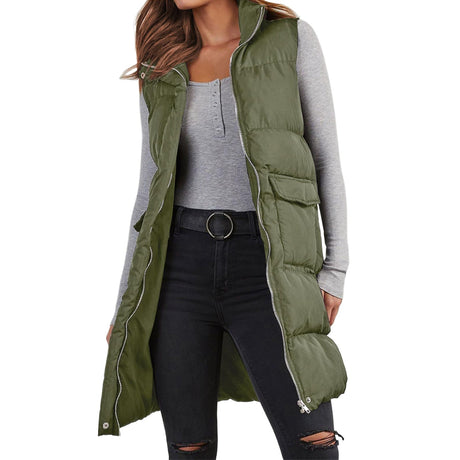 Long Puffer Vest Sleeveless - Yorkn Inc✅