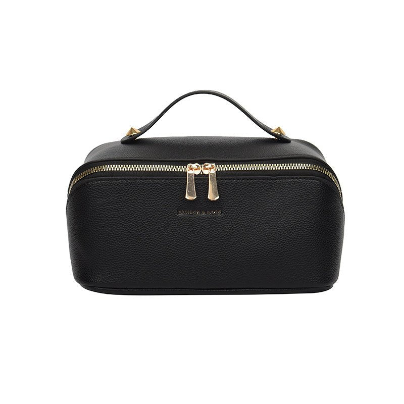 Lychee Texture Pu Leather Makeup Bag Cosmetic Pouch - Yorkn Inc✅