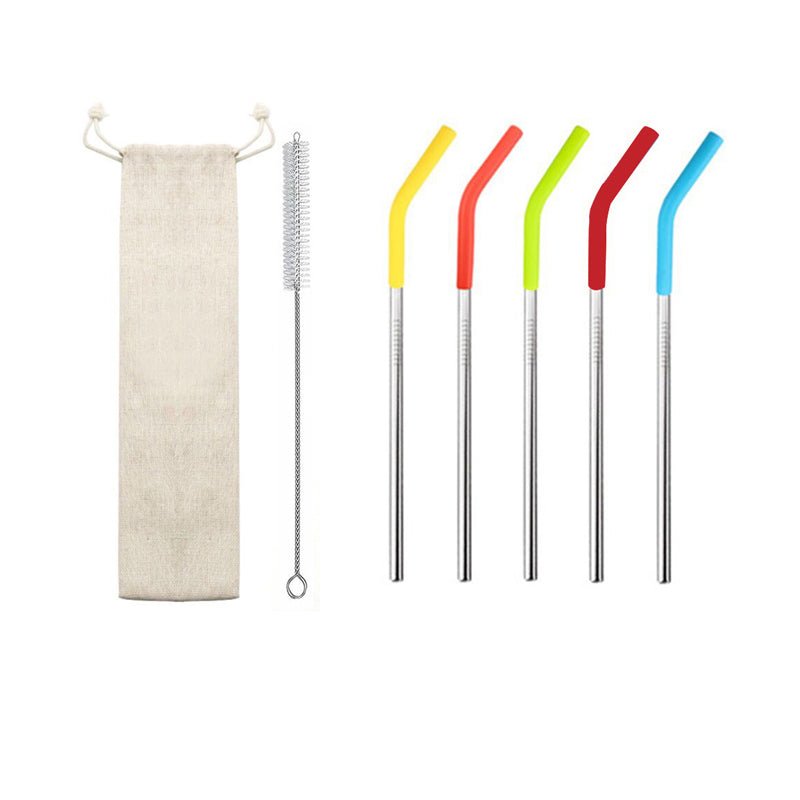 Metal Straw With Silicone Tips - One Set - Yorkn Inc✅