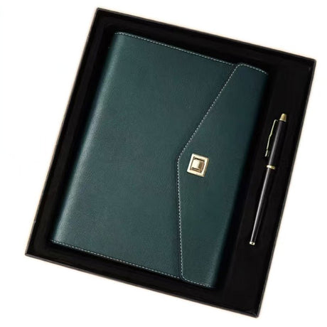 Office Gift Set - A5 Soft - cover Loose - leaf Notebook & Metal Signature Pen - Yorkn Inc✅