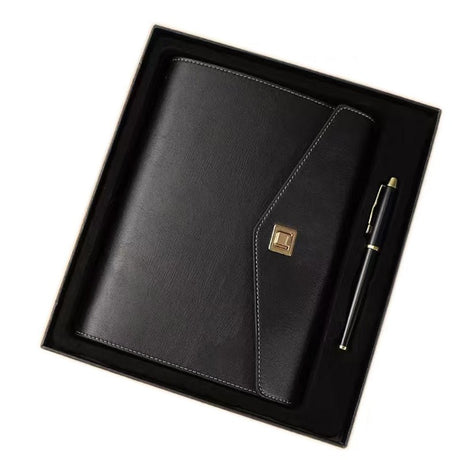 Office Gift Set - A5 Soft - cover Loose - leaf Notebook & Metal Signature Pen - Yorkn Inc✅