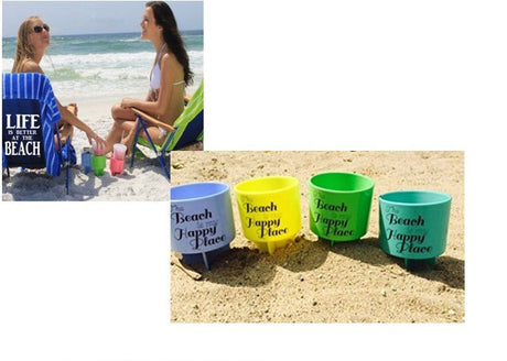 Plastic Beach Beverage Sand Cup Holders - Yorkn Inc✅