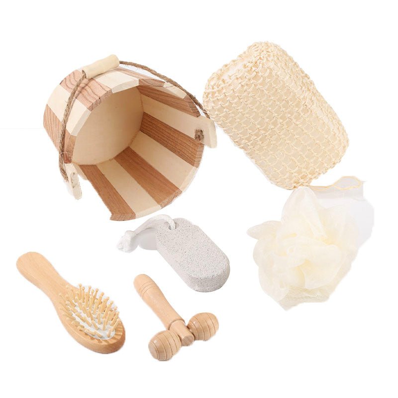 Portable Wooden Bucket Complete Spa Bath Set - Yorkn Inc✅