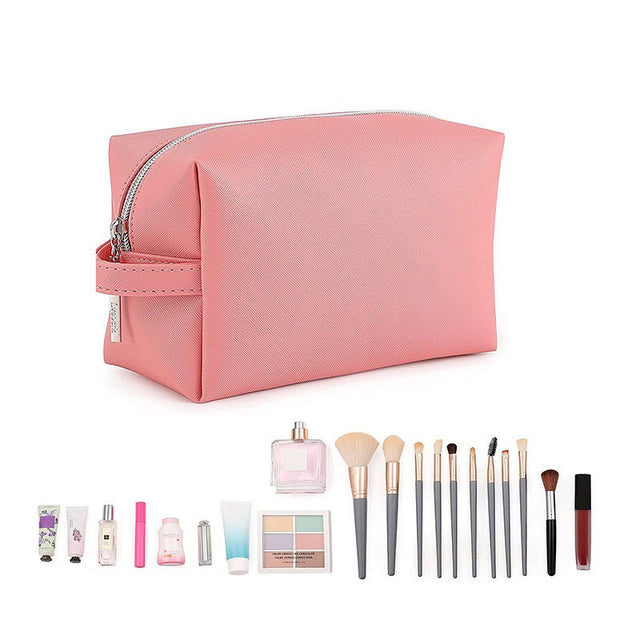 Pu Leather Makeup Bag With Handle - Yorkn Inc✅