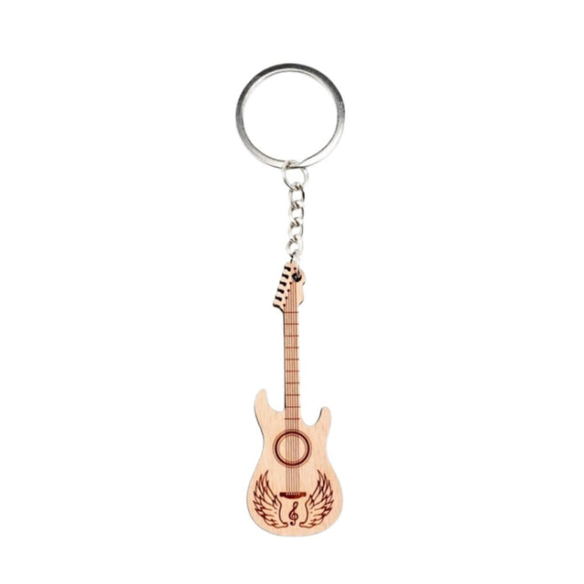 Rustic Wooden Guitar Keychain - Yorkn Inc✅