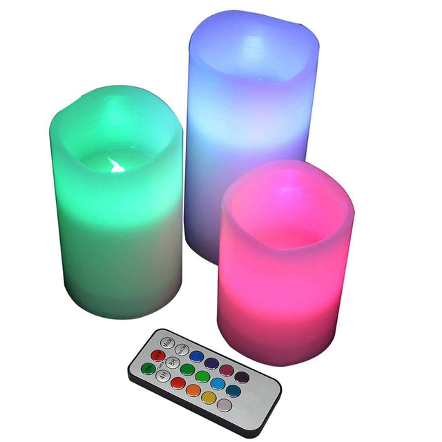 Set Of 3 Color Changing Led Candle - Yorkn Inc✅