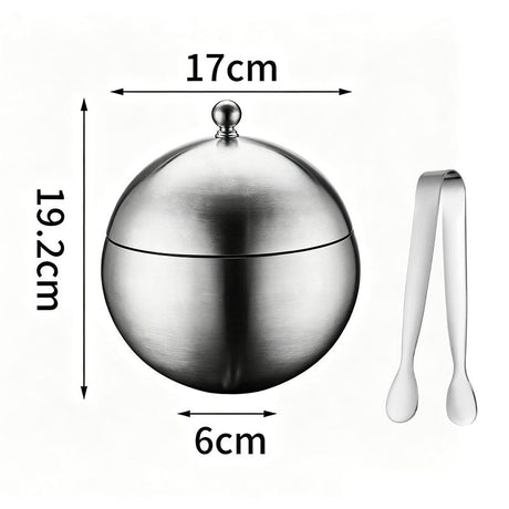 Spherical Stainless Steel Ice Bucket - By Boat - Yorkn Inc✅